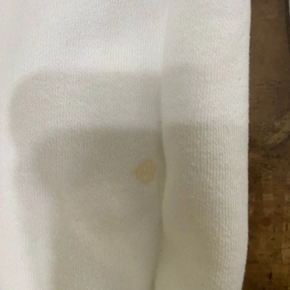 Abercrombie & Fitch Women Sweatshirt Large  Soft V Neck Pullover White Yellow - Picture 5 of 8